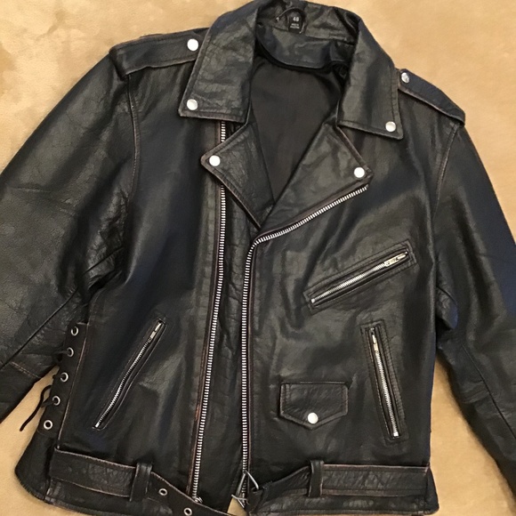 East West Jackets & Blazers - Classic Leather Motorcycle Style Jacket